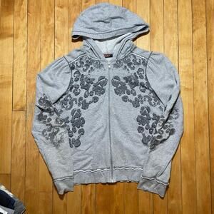 DKNY Active Hoodie Womens Size M Zip Up Leopard Print